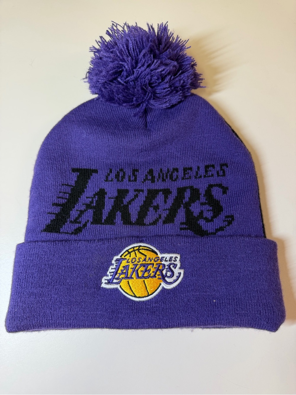 NBA Purple Los Angeles Lakers Pom Beanie